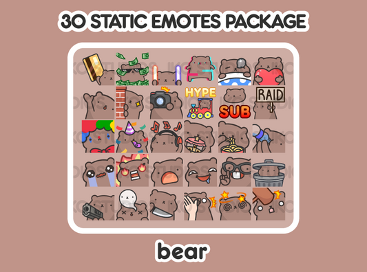Bear Mega Static Emote Bundle