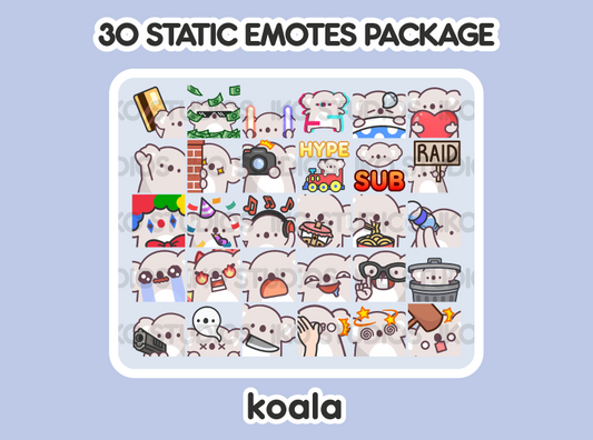 Koala Mega Static Emote Bundle