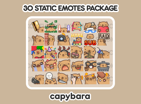 Capybara Mega Static Emote Bundle