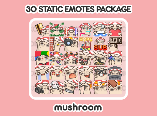 Mushroom Mega Static Emote Bundle
